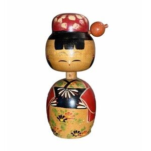 Japanese KOKESHI Doll Bobble Nodding Head Japan 1960-70s Vintage Wood 4" Tall